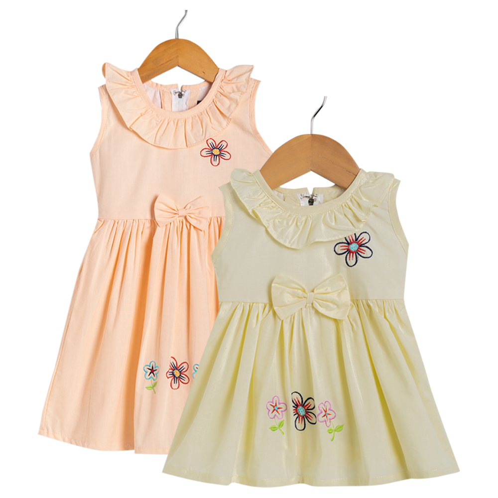 2 PCS combo Girls plain frock