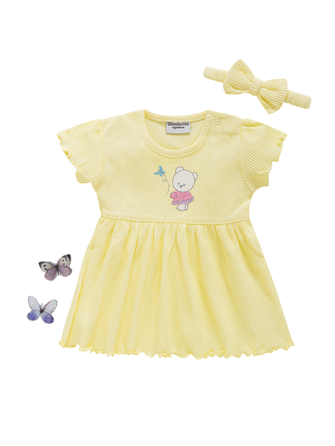 S/S Baby Dress with  Headband (combo of 3)