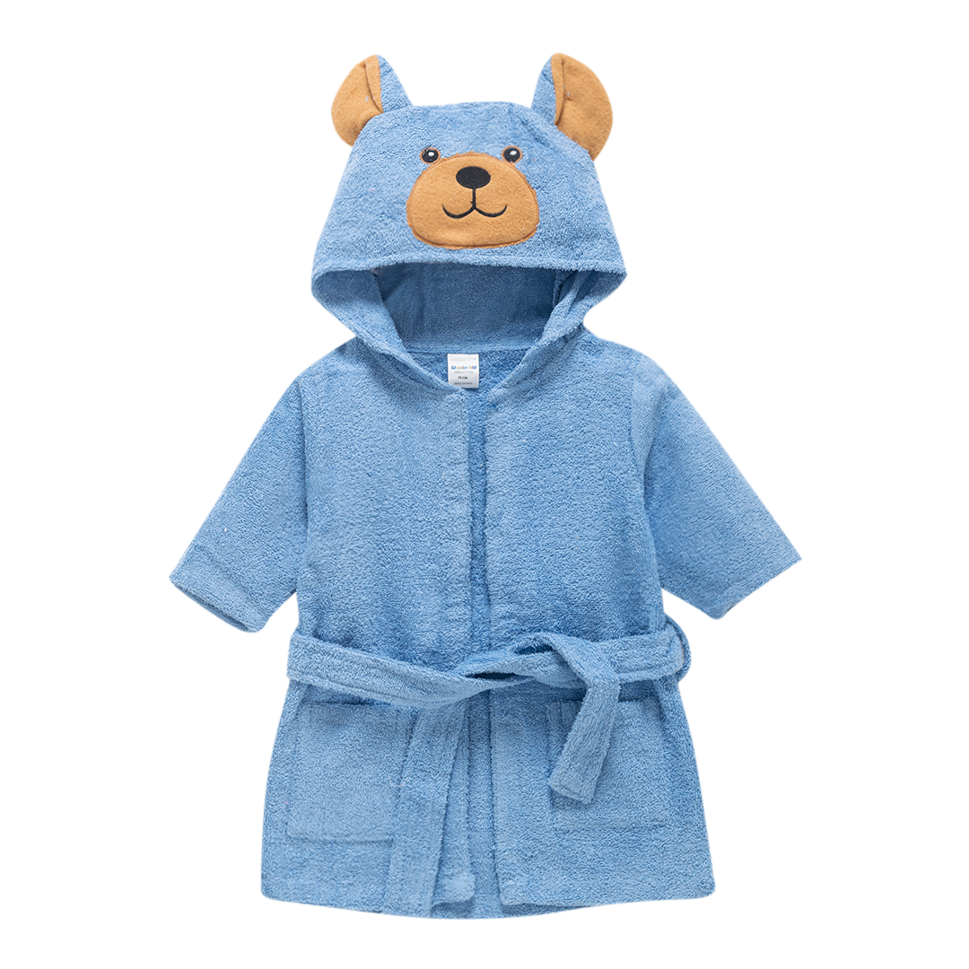 Hooded Bathrobe Blue Bear