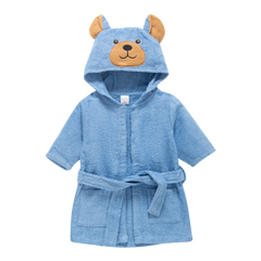 Hooded Bathrobe Blue Bear