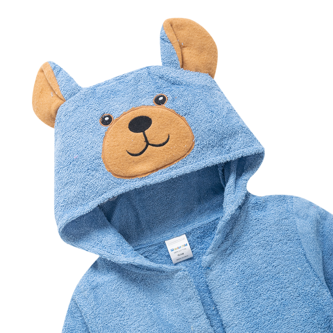 Hooded Bathrobe Blue Bear