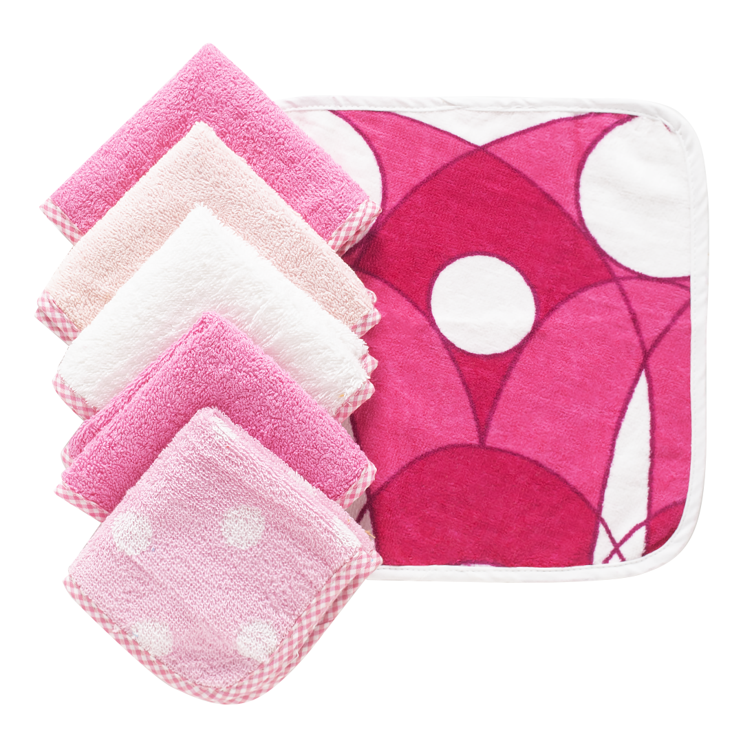 6Pc Wash Cloth Set - Pink