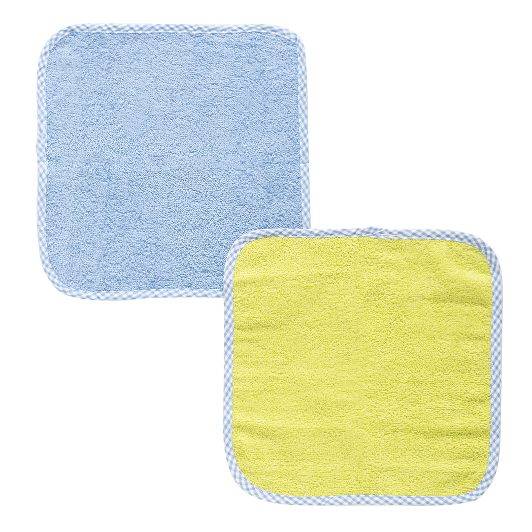 6Pc Wash Cloth Set-Blue/yellow