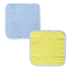 6Pc Wash Cloth Set-Blue/yellow