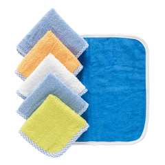 6Pc Wash Cloth Set-Blue/yellow