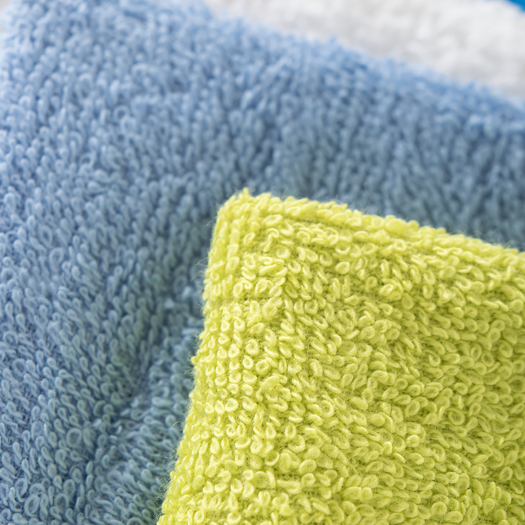 6Pc Wash Cloth Set-Blue/yellow