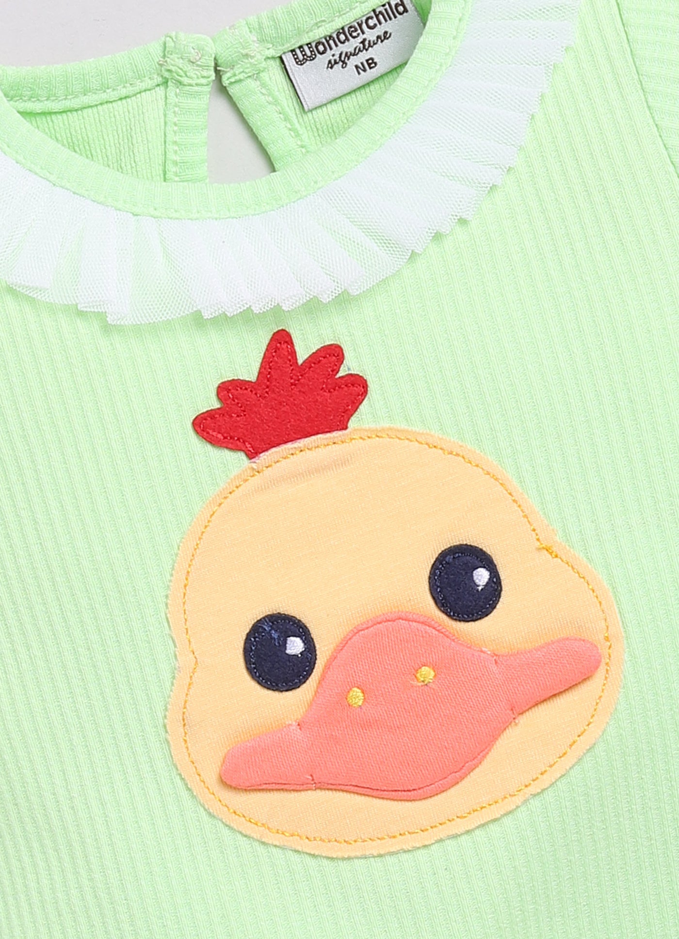 Girls romper green duck