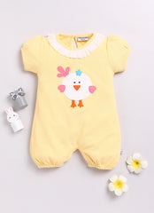 Girls romper yellow chick