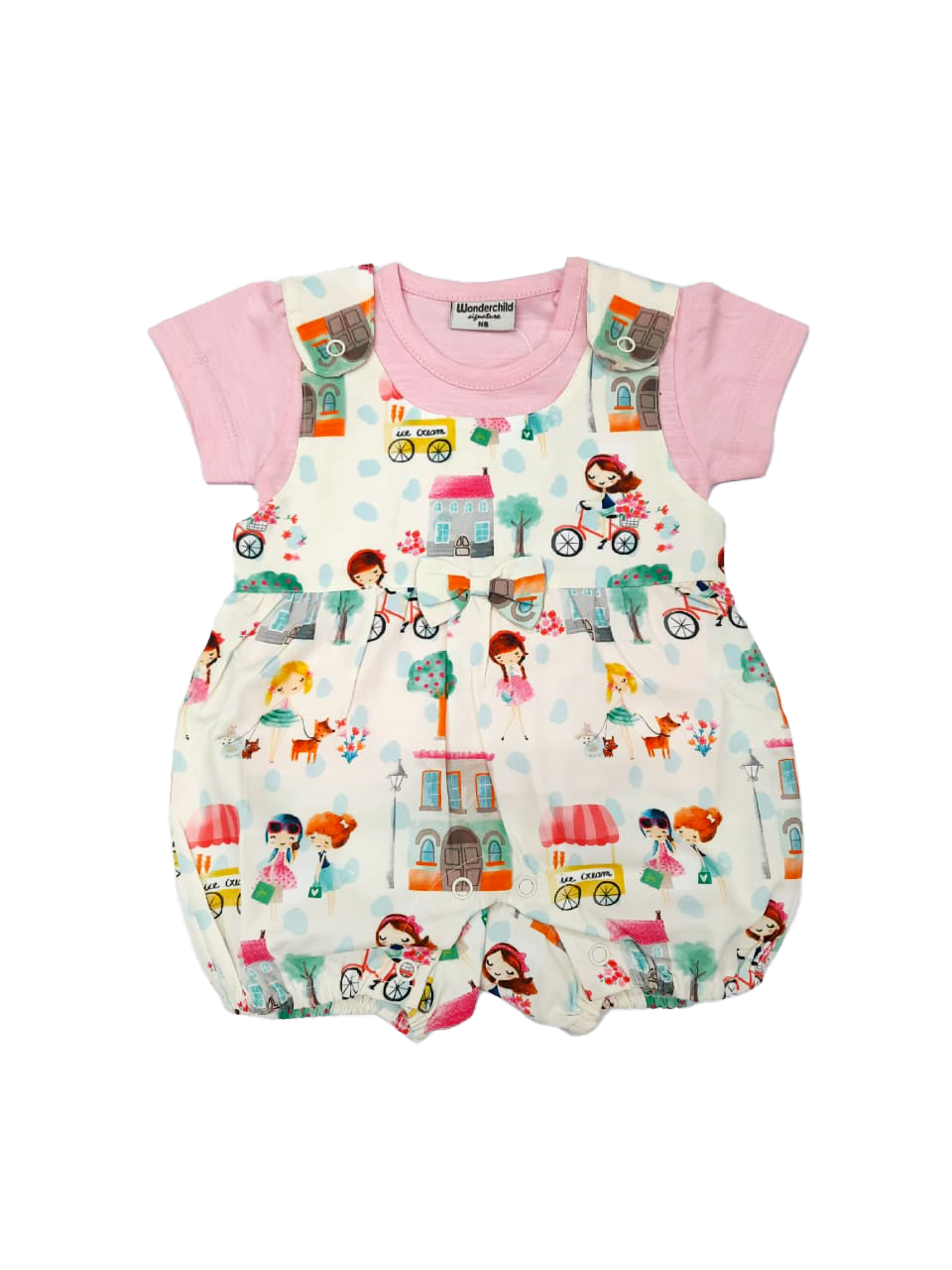 Girls romper City print