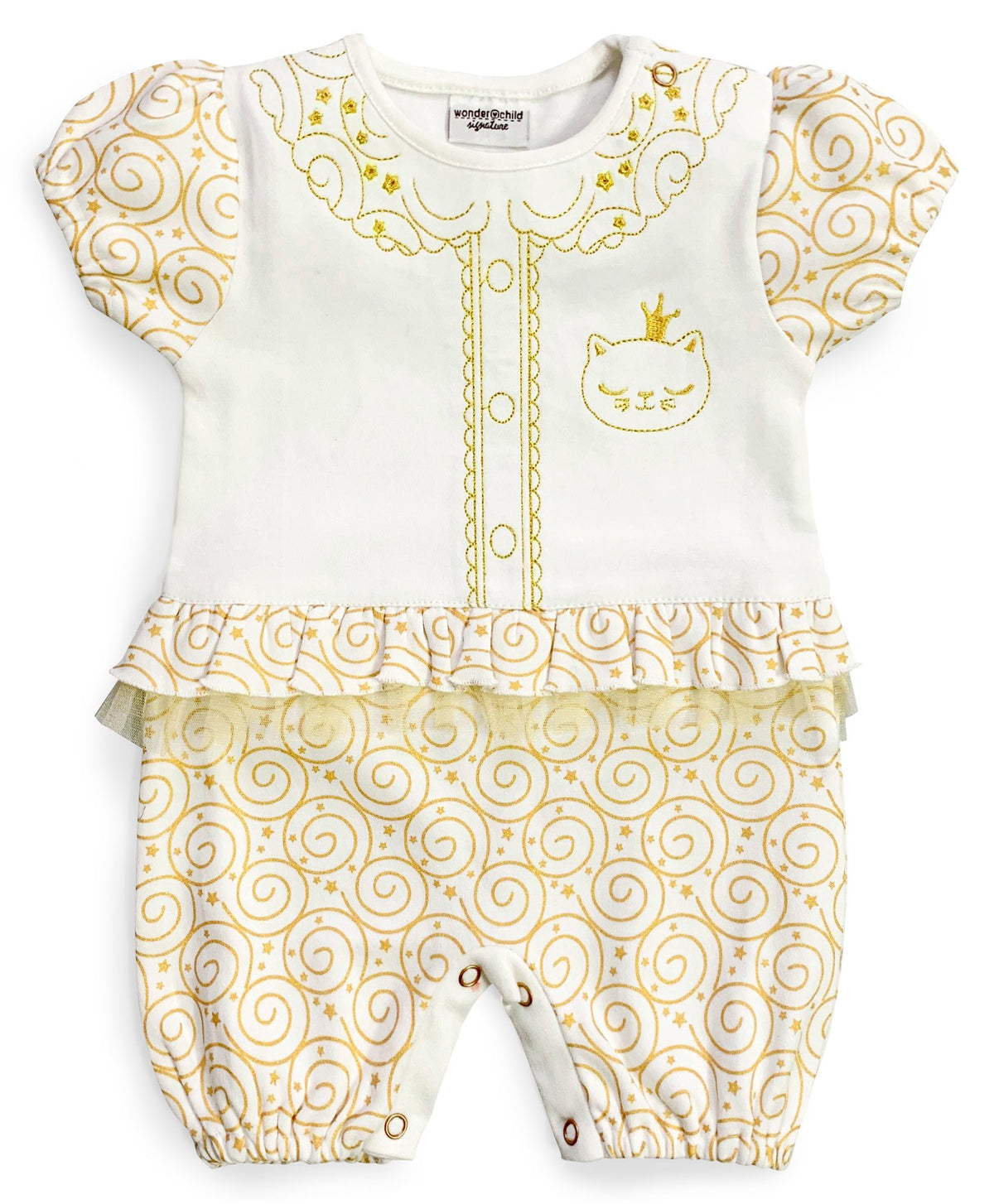 Girls Romper Golden Cat