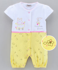 Girls Romper Yellow Bunny