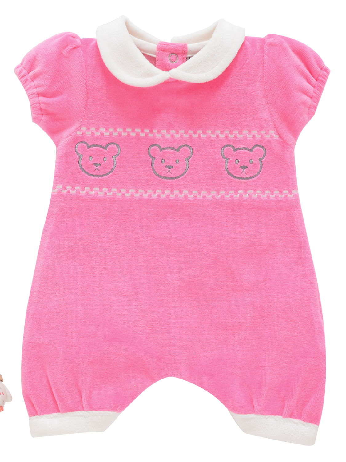 Girls Romper Pink Teddy