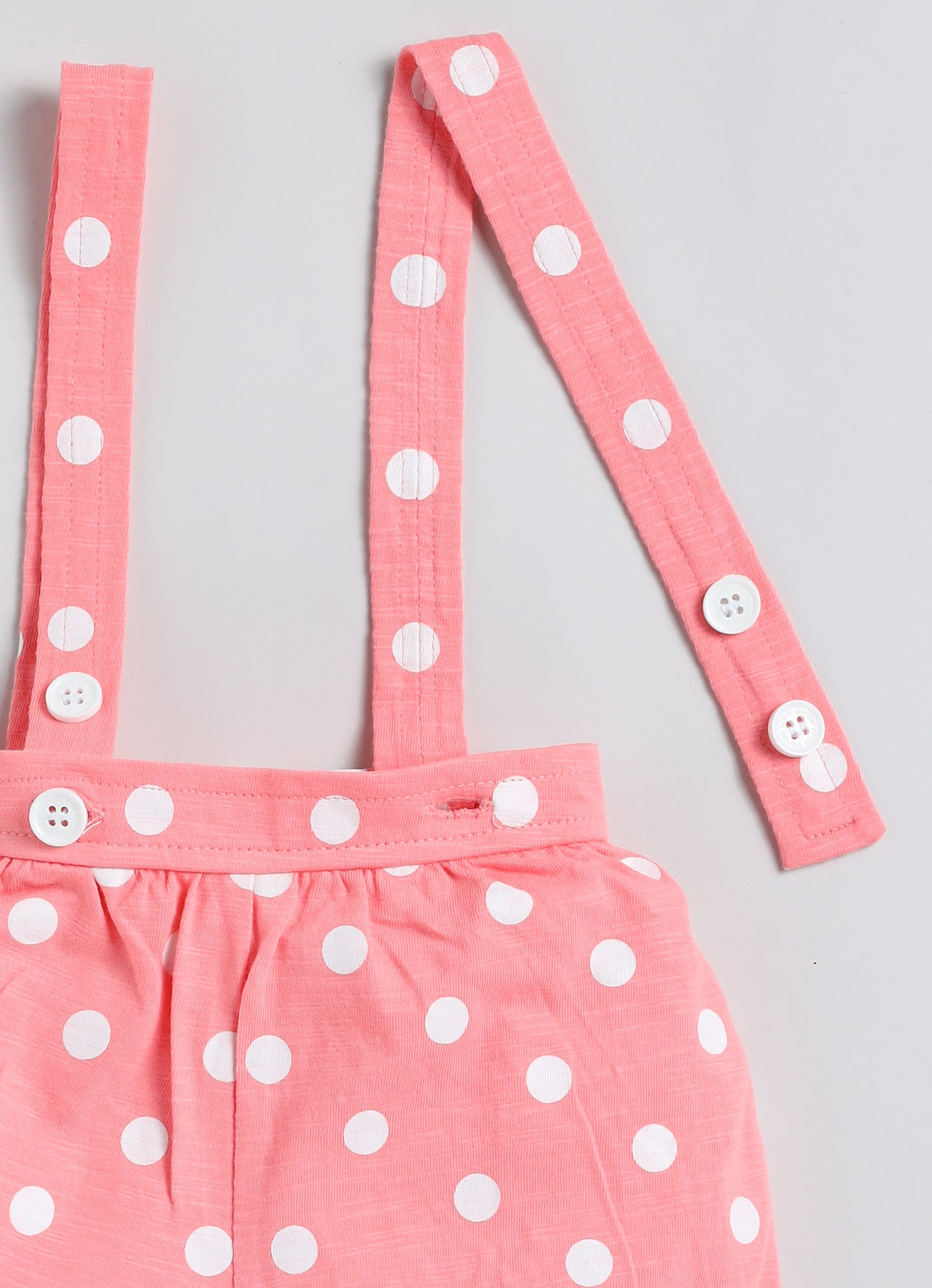 Girls dungaree romper pink