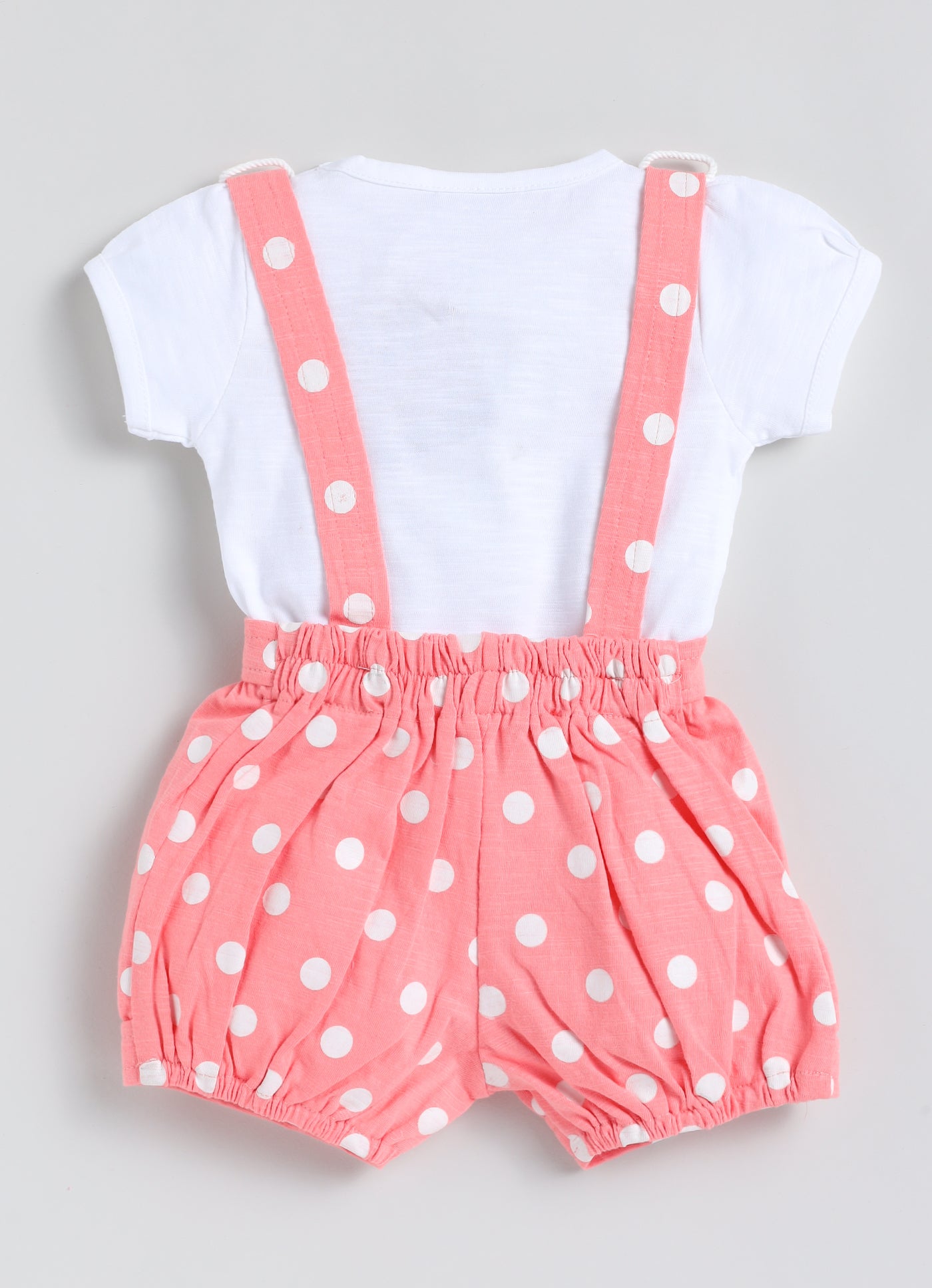 Girls dungaree romper pink