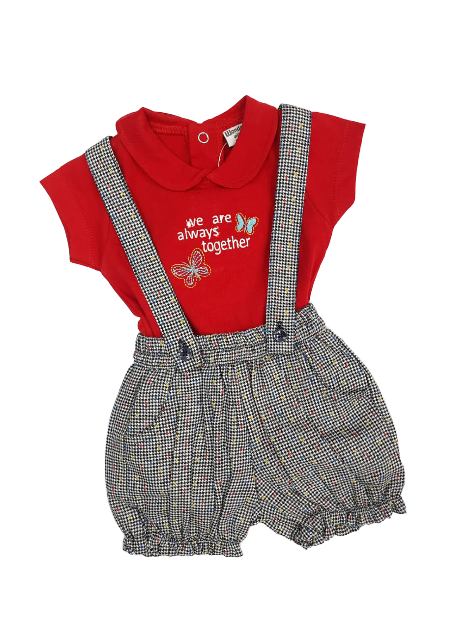 Girls t-shirt short set houndstooth