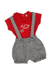 Girls t-shirt short set houndstooth