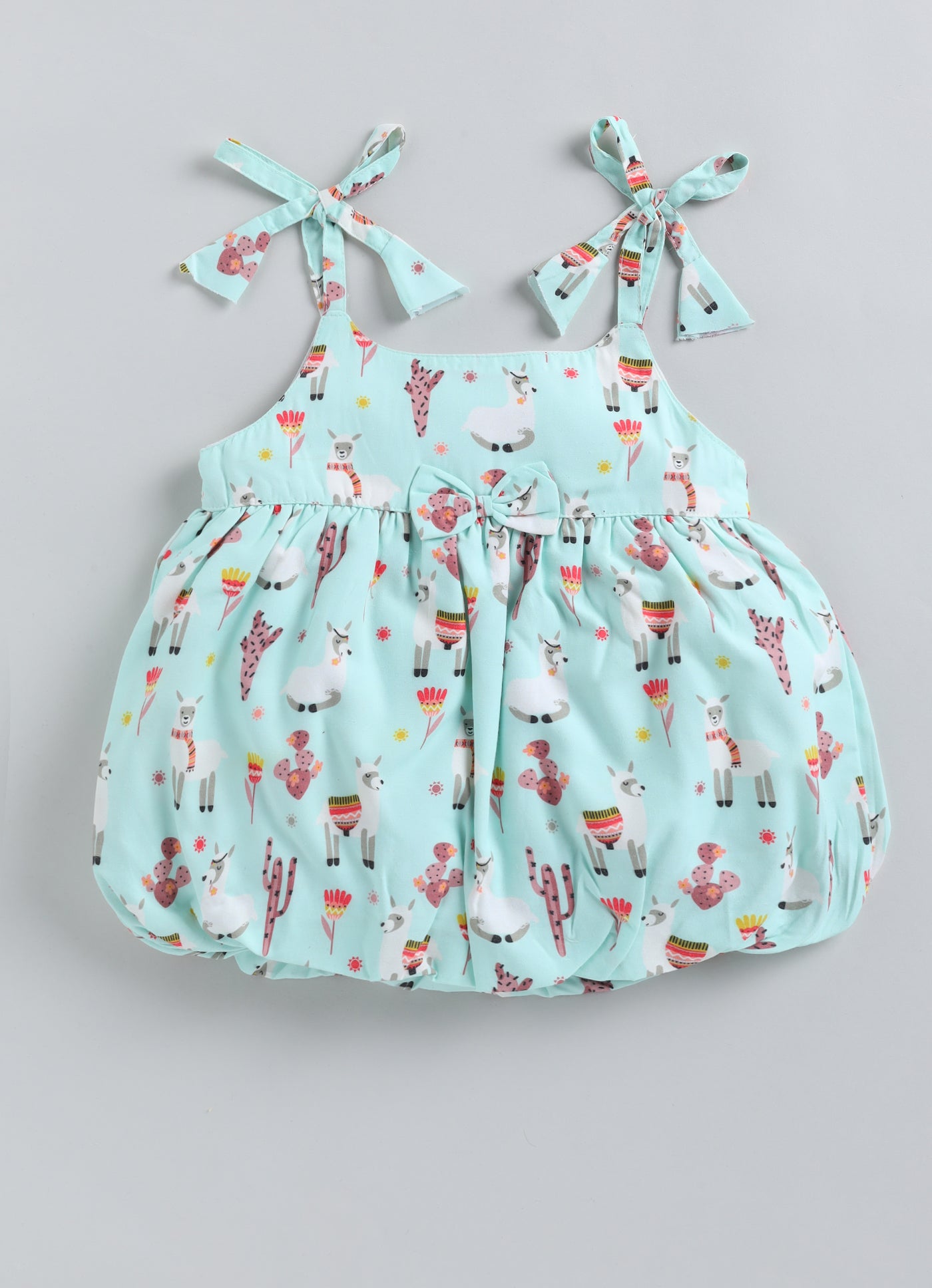 Girls balloon dress sea green