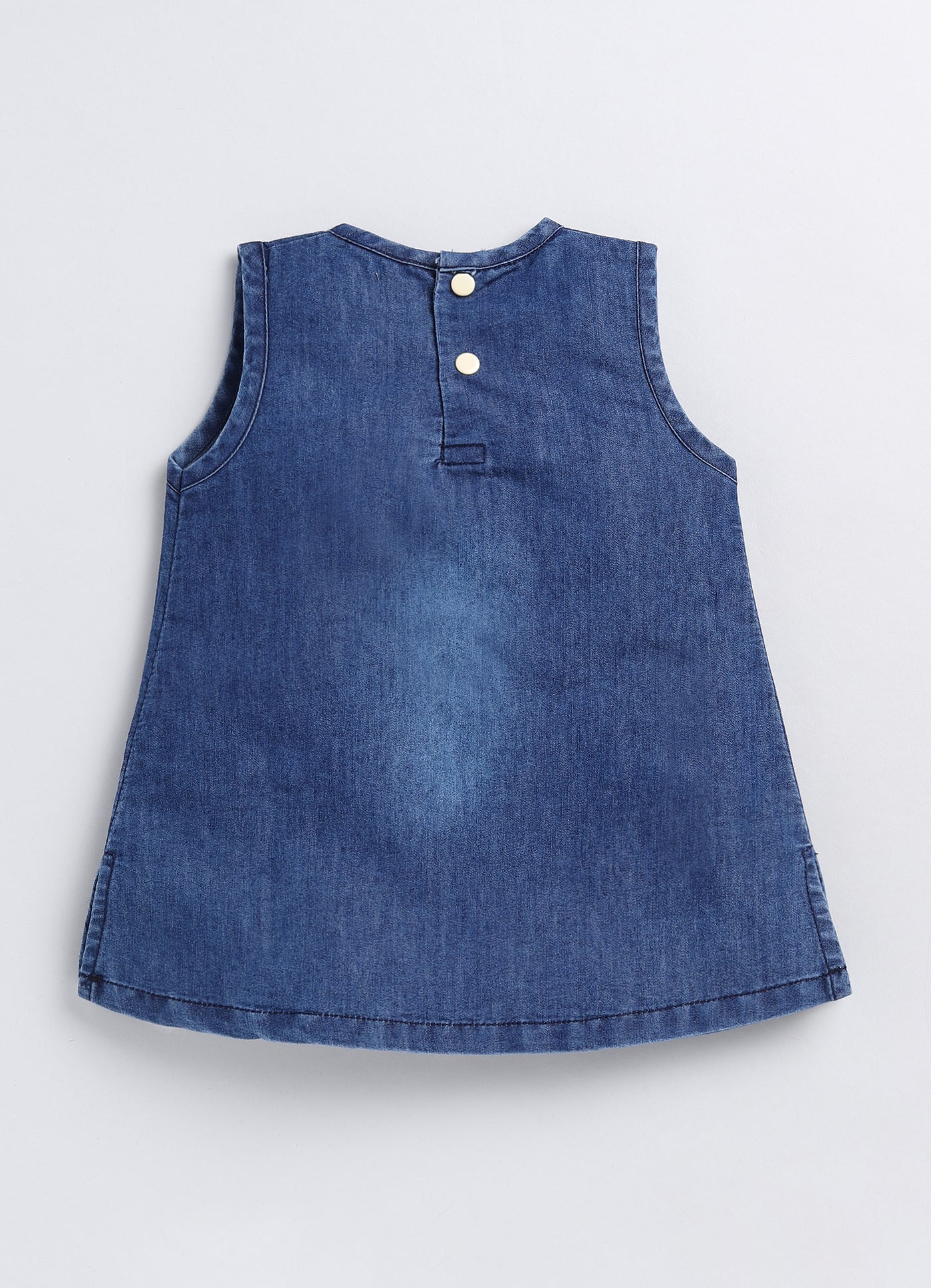 Girls denim dress cat