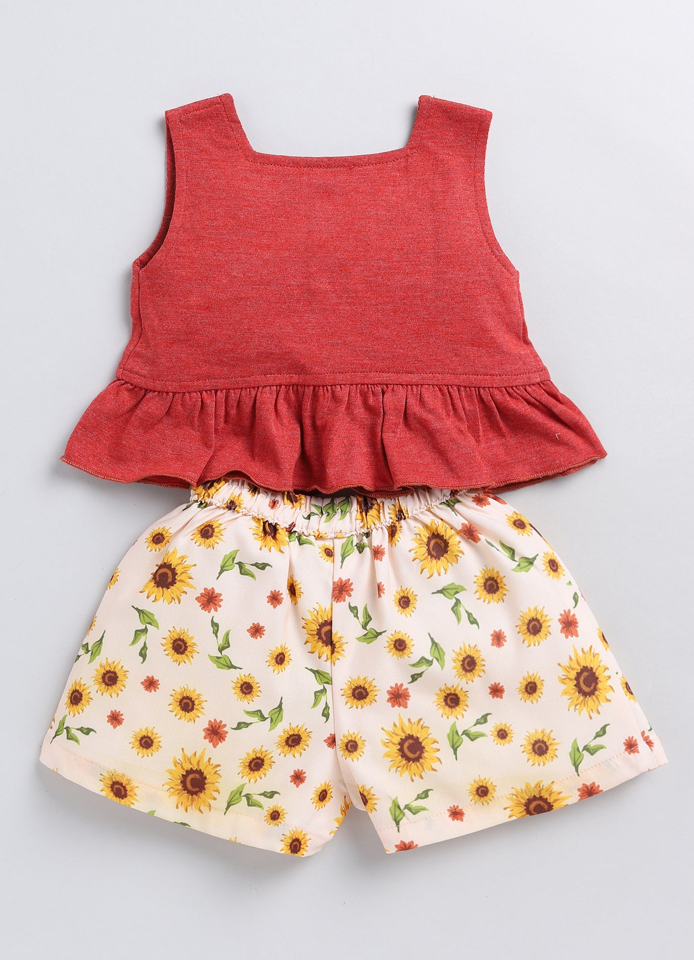 Girls T-shirt shorts set - sunflower