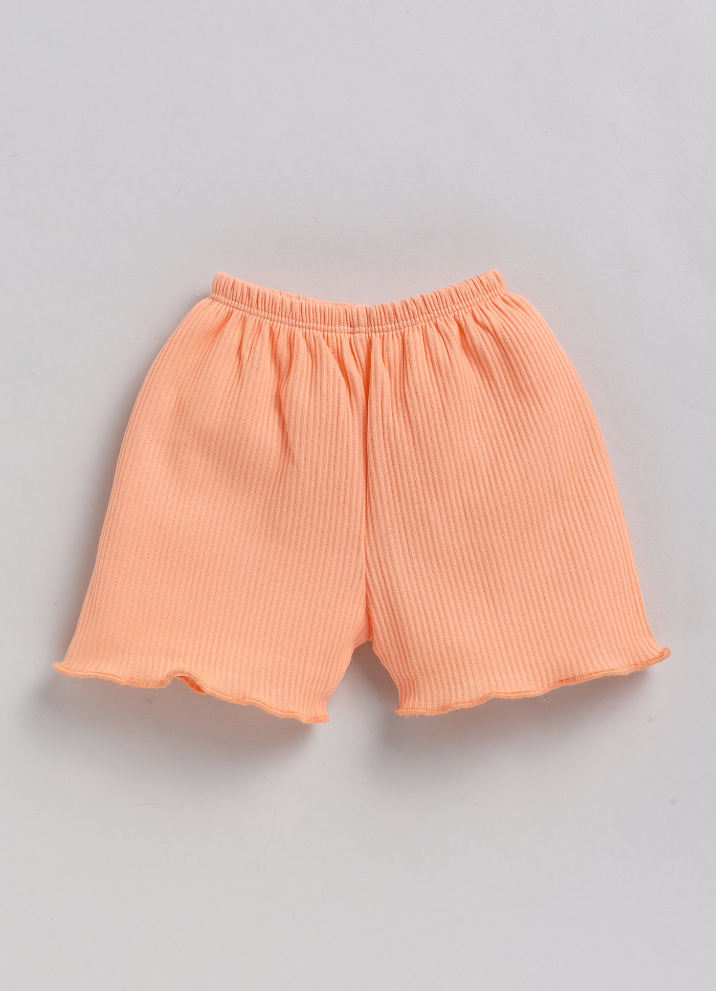 Girls SS top and shorts - peach - set of 2