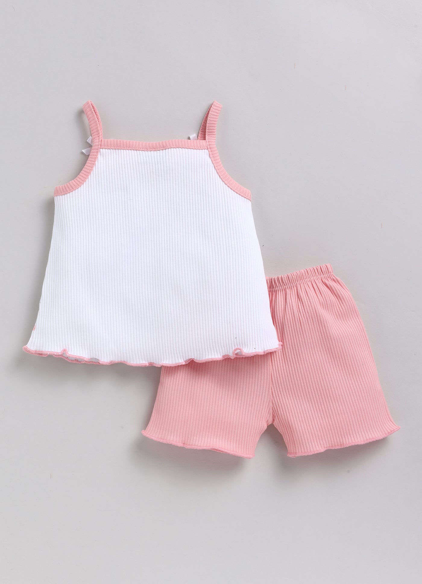 Girls SS top and shorts - pink - set of 2