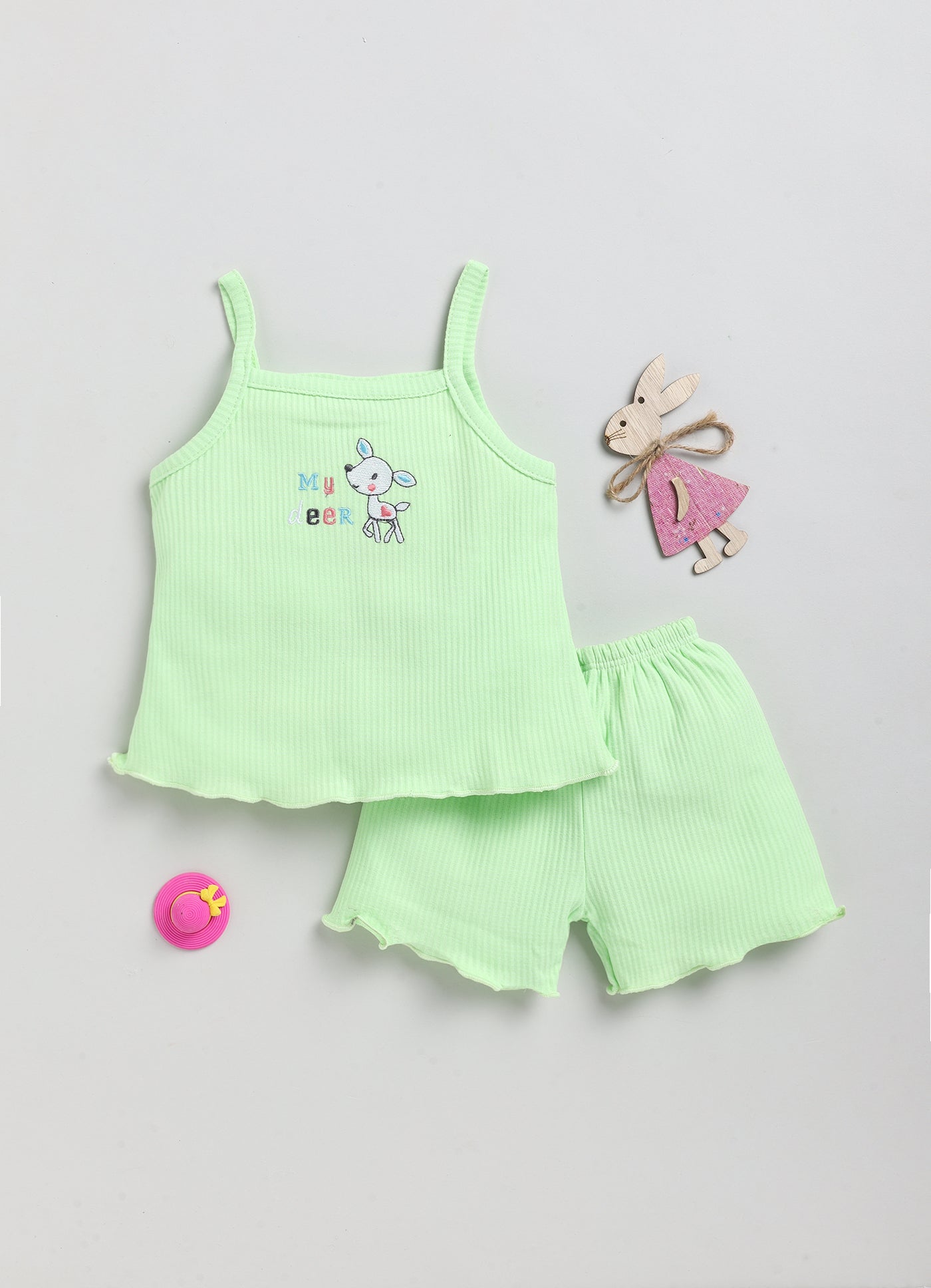 Girls SS top and shorts - mint - set of 2