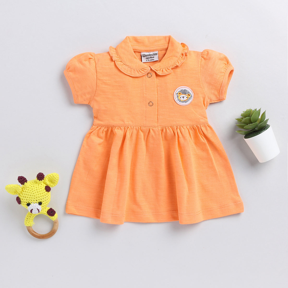 Orange frock - Plain