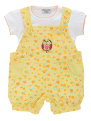 Girls Dungaree yellow owl