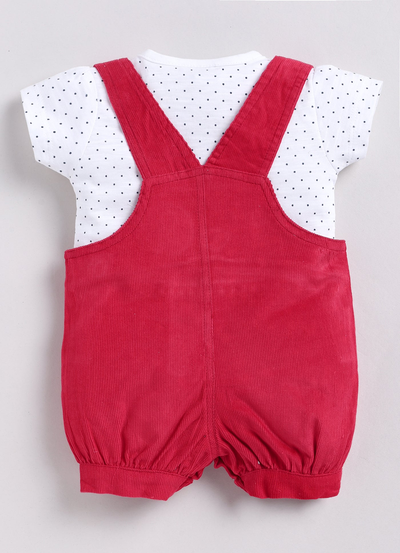 Girls Dungaree - red - kitty