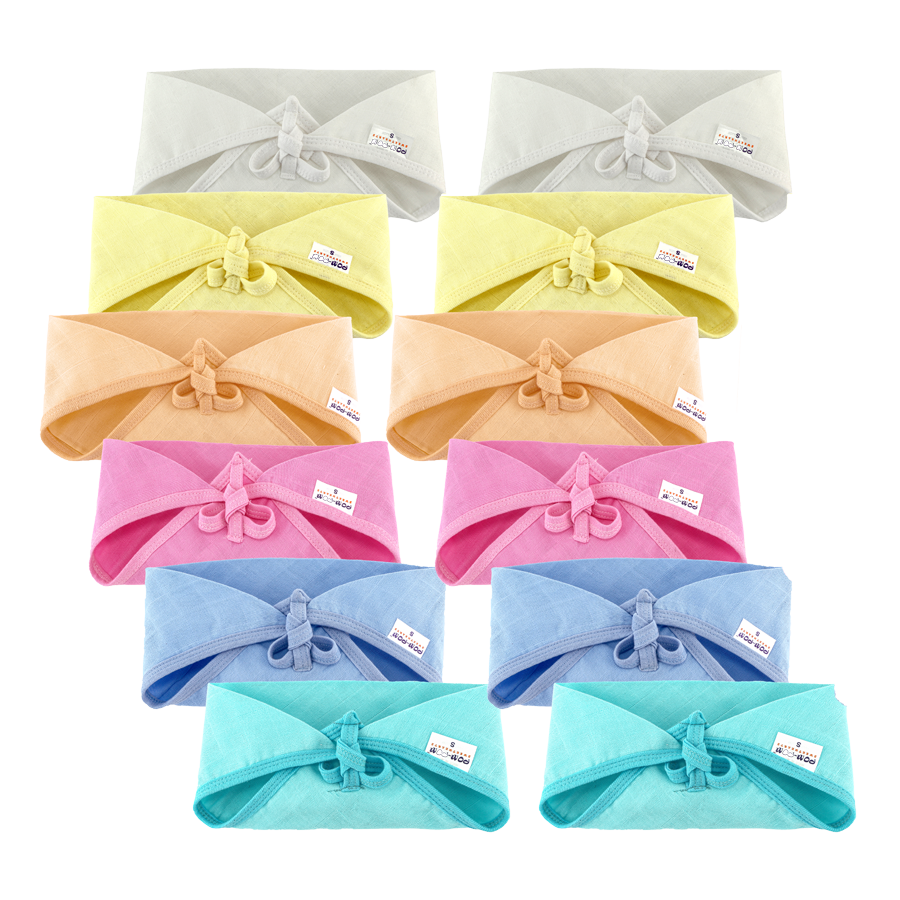 Tie up Triangle Cotton Nappies / Langot - Colour - Pack of 12