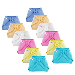 Tie up Cotton Nappies / Langot - Colour - Pack of 12