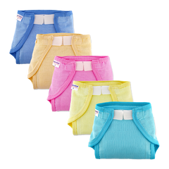 Welcro Cotton Nappies / Langot - Colour - Pack of 5