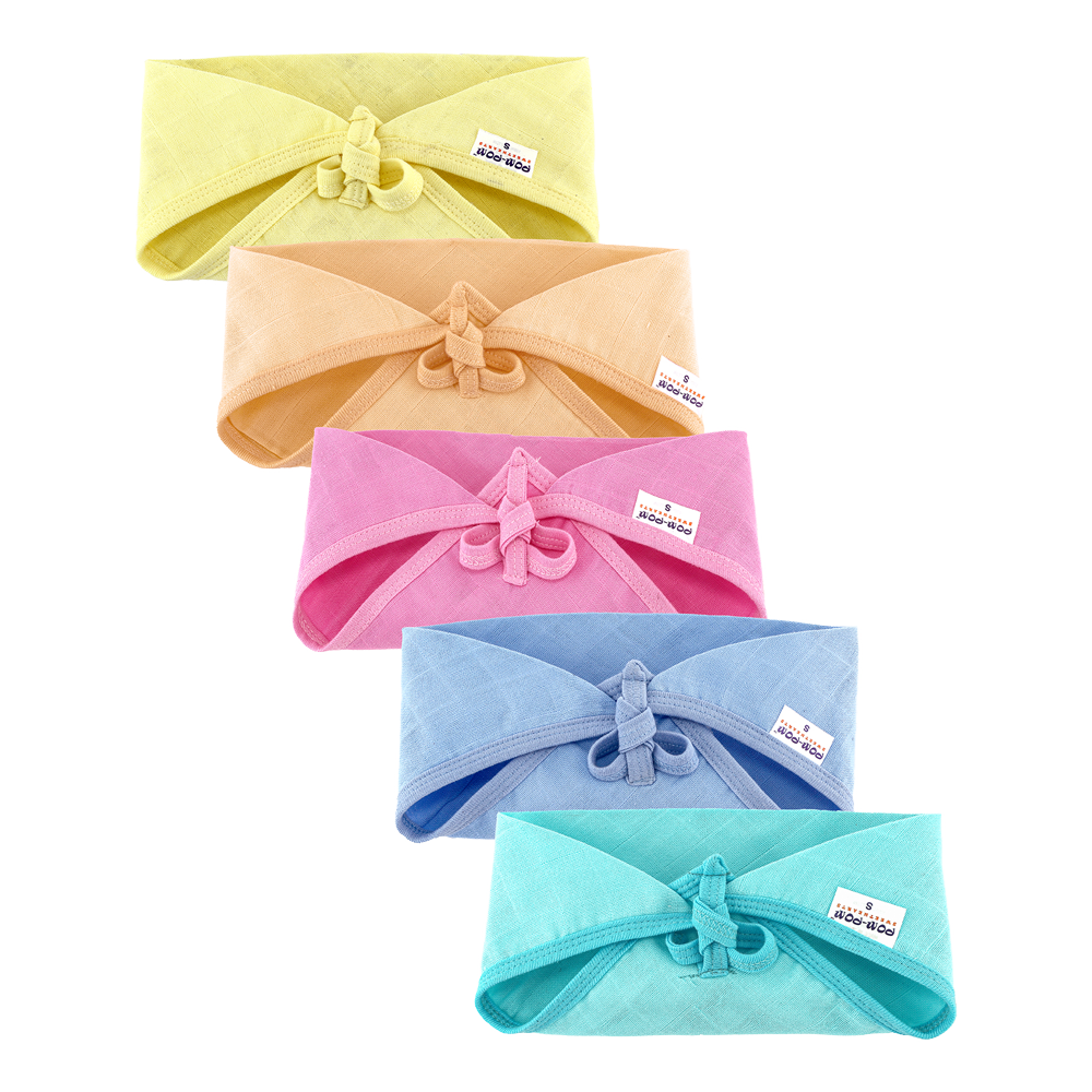 Tie up Triangle Cotton Nappies / Langot - Colour - Pack of 5