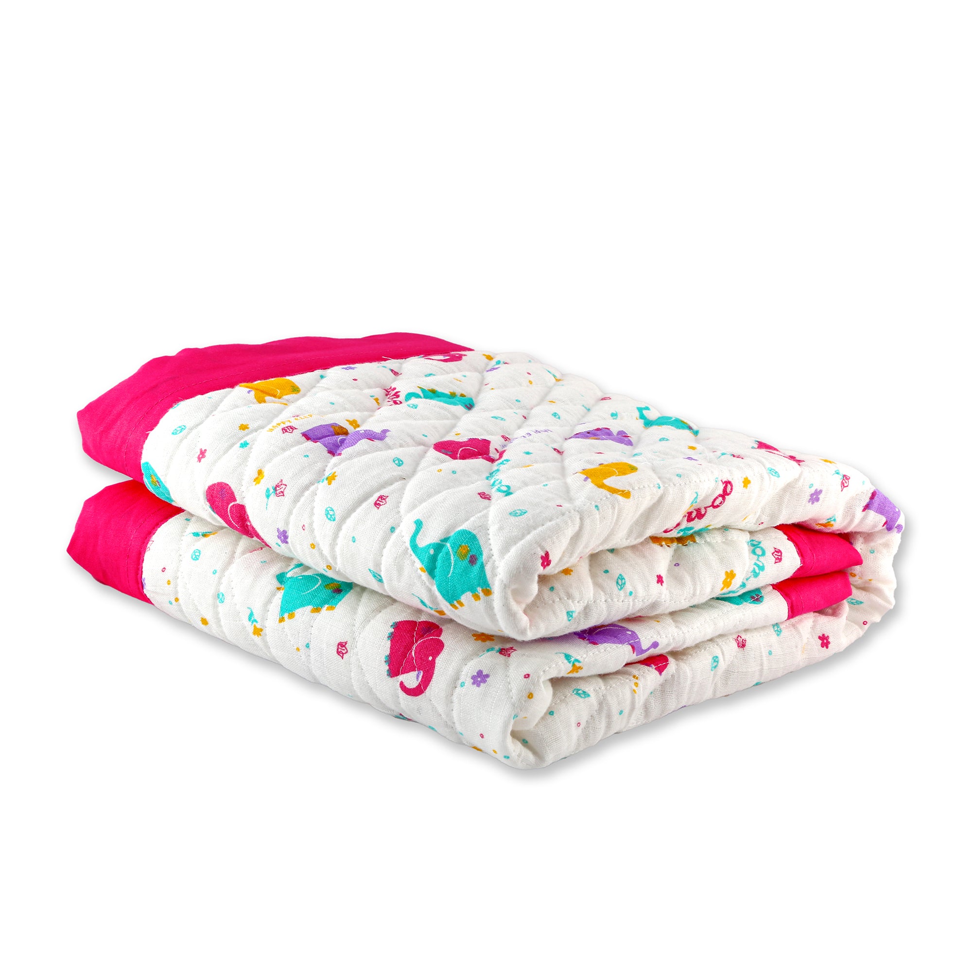 Quilted Blanket Play mat with Pillow Pom Pom