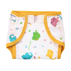 Welcro Cotton Nappies / Langot - Elephant Print - Pack of 5