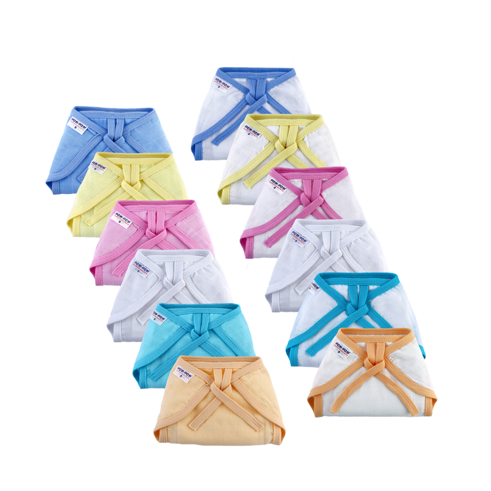 Tie up Cotton Nappies / Langot - Combo - Pack of 12