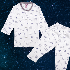 Baby Sleep Suit Set Teddy Print